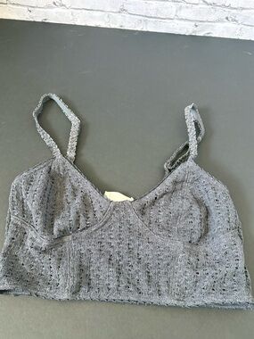 Pins & Needles Black Crochet Bralette Cropped Tank